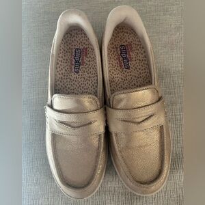 BOBS from Skechers Women's Metallic Gold Slip-On Loafers